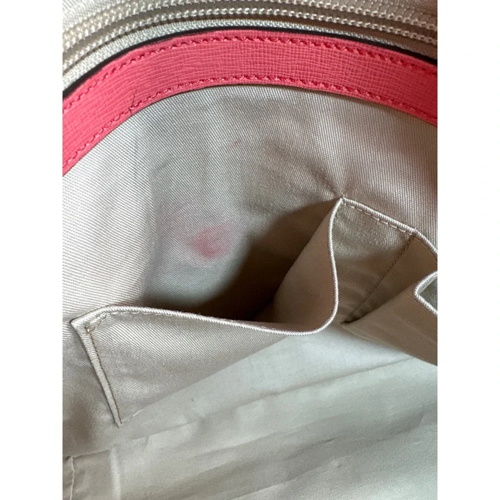 Coach Metro Tote Coral Pink Crossgrain Leather Shoulder Carryall Bag Work Laptop